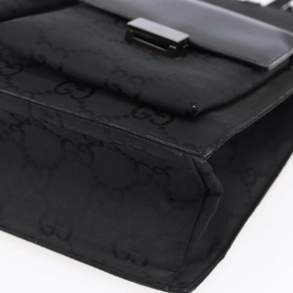 GUCCI GG Canvas Tote Bag Nylon Black Auth - Picture 10 of 15